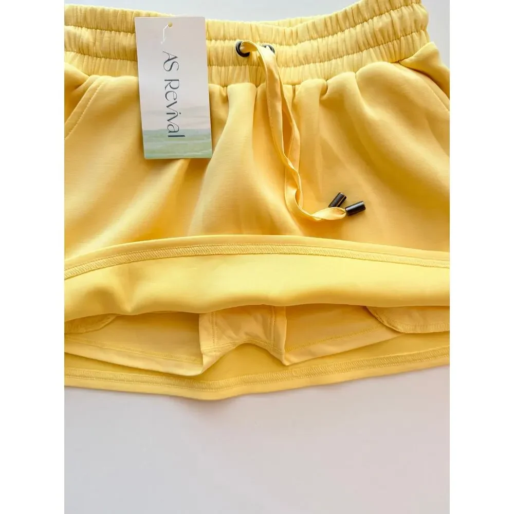 AS Revival Lemon Soft Lounge Skort XS NWT